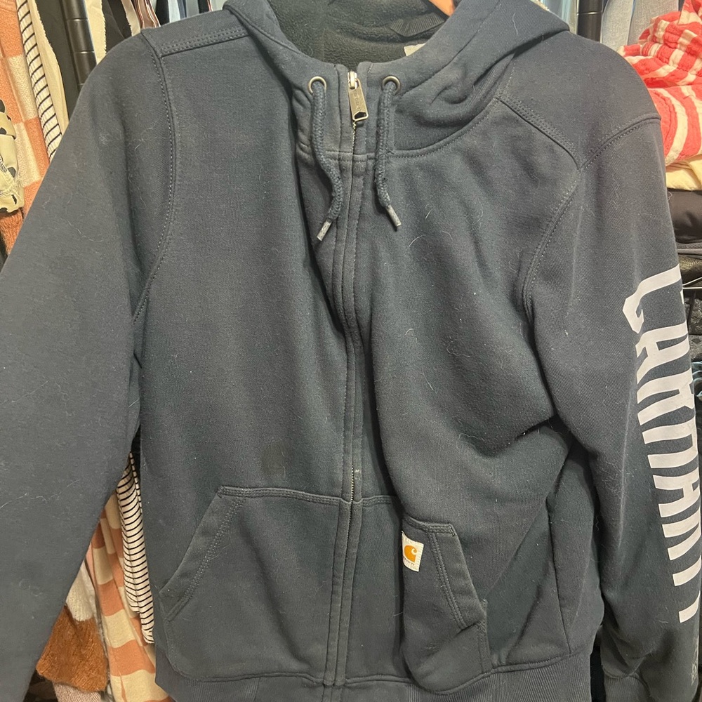 Carhartt Blue Casual Jackets with Hooded Design
